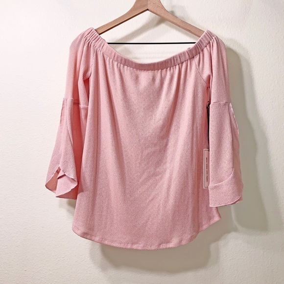 Coverstitched Soft Pink Waffle Sweatshirt - Picture 2 of 7